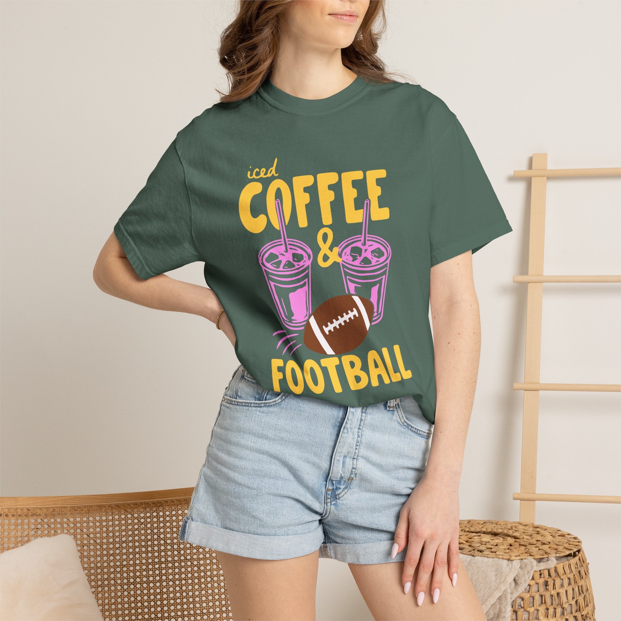 Iced Coffee and Football T-Shirt