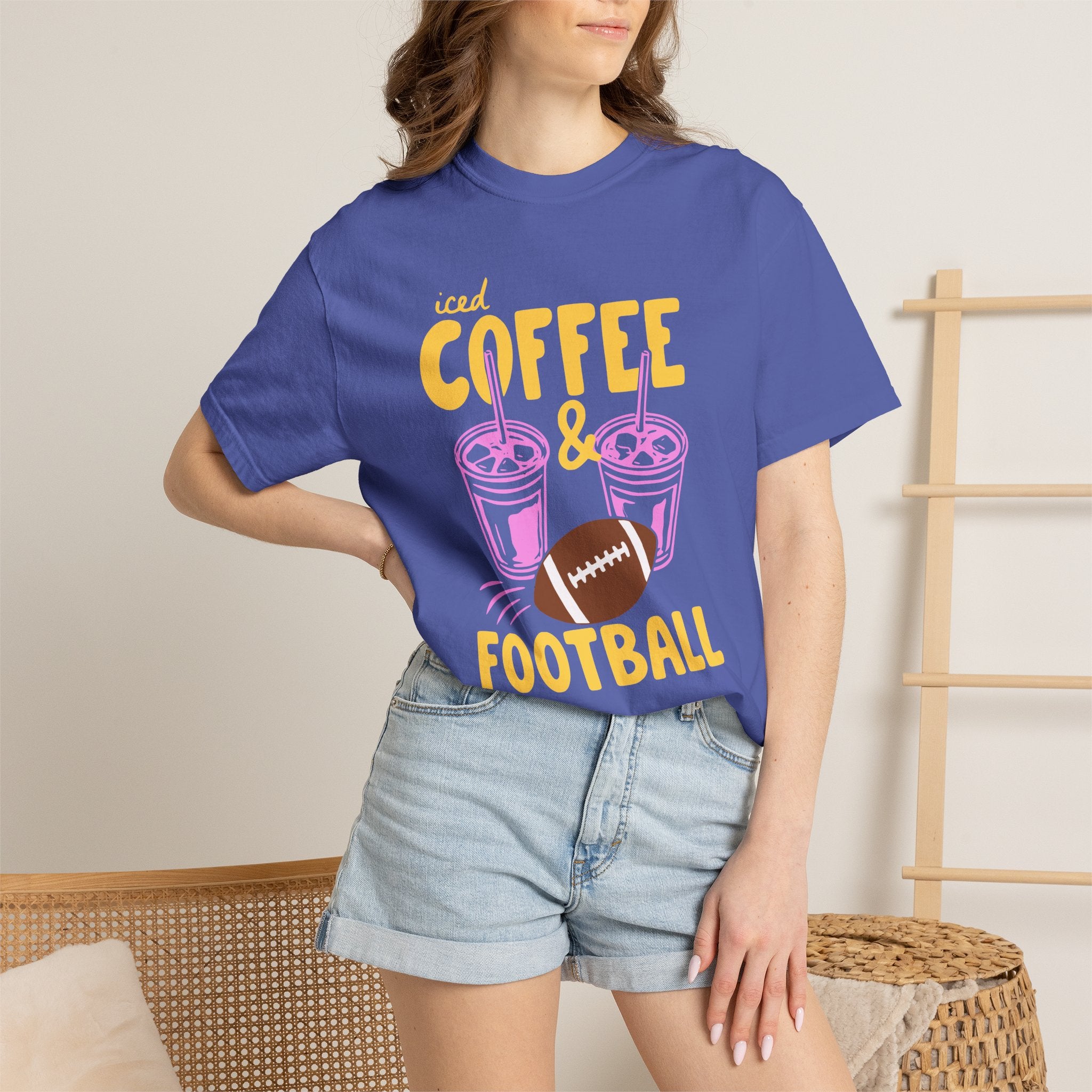 Iced Coffee and Football T-Shirt