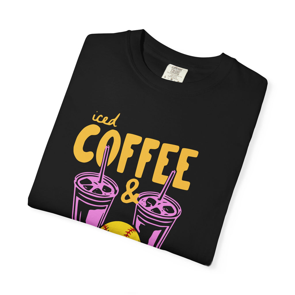 Iced Coffee and Softball T-Shirt
