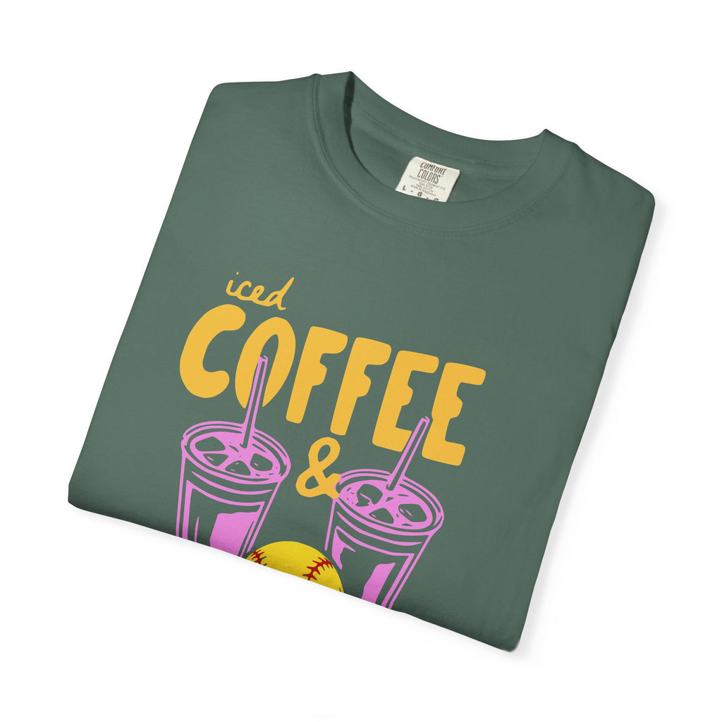 Iced Coffee and Softball T-Shirt