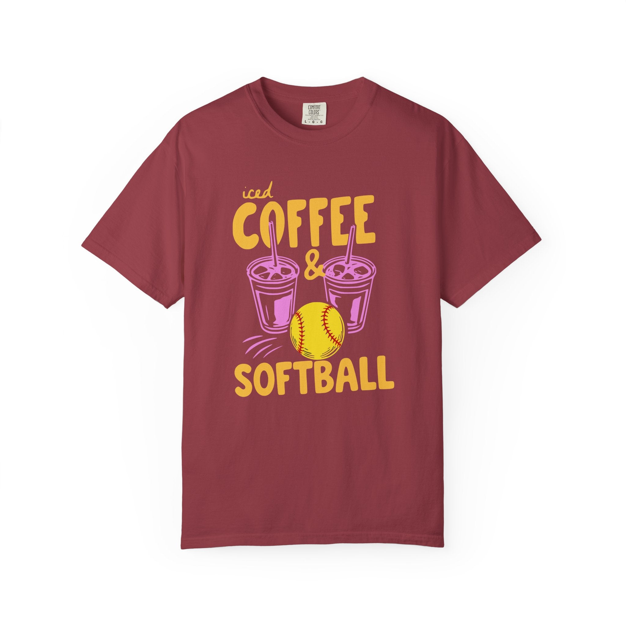 Iced Coffee and Softball T-Shirt