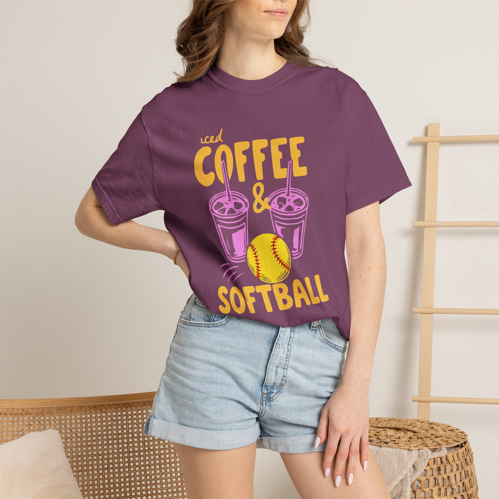 Iced Coffee and Softball T-Shirt