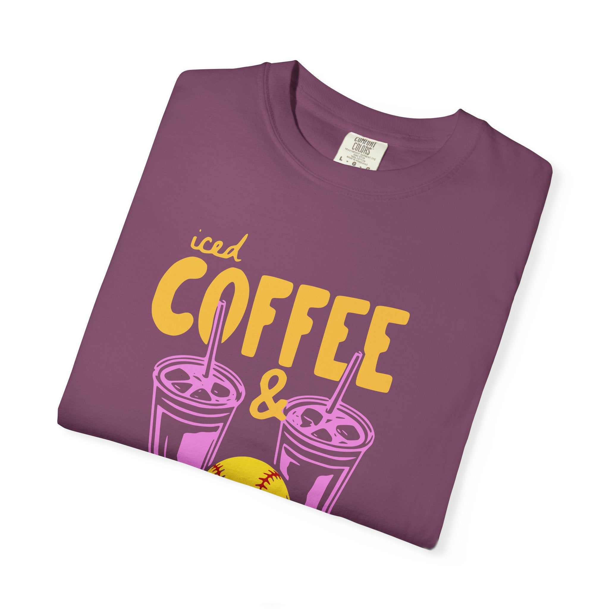 Iced Coffee and Softball T-Shirt