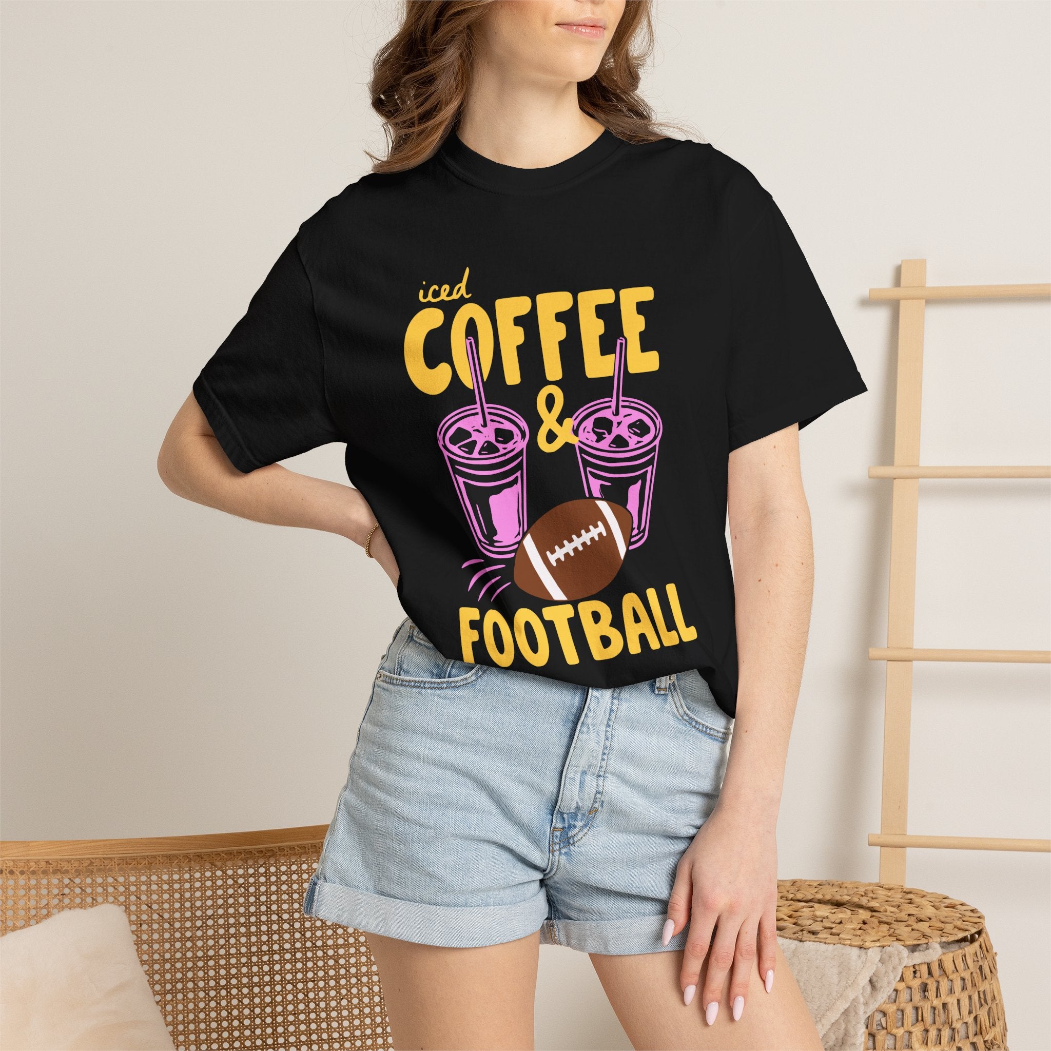 Iced Coffee and Football T-Shirt