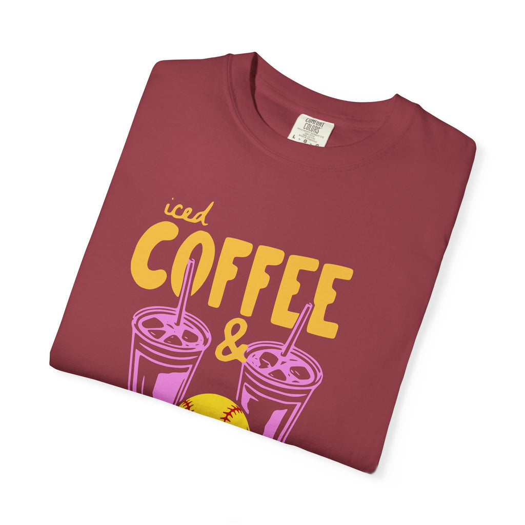 Iced Coffee and Softball T-Shirt