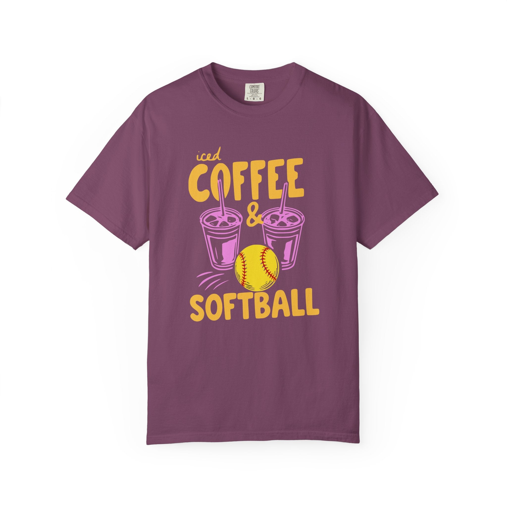 Iced Coffee and Softball T-Shirt