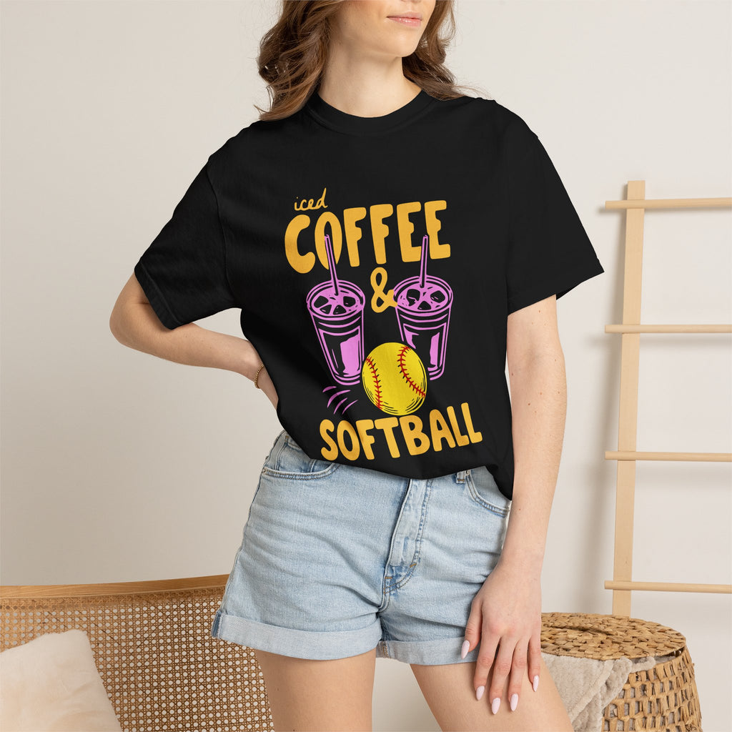 Iced Coffee and Softball T-Shirt