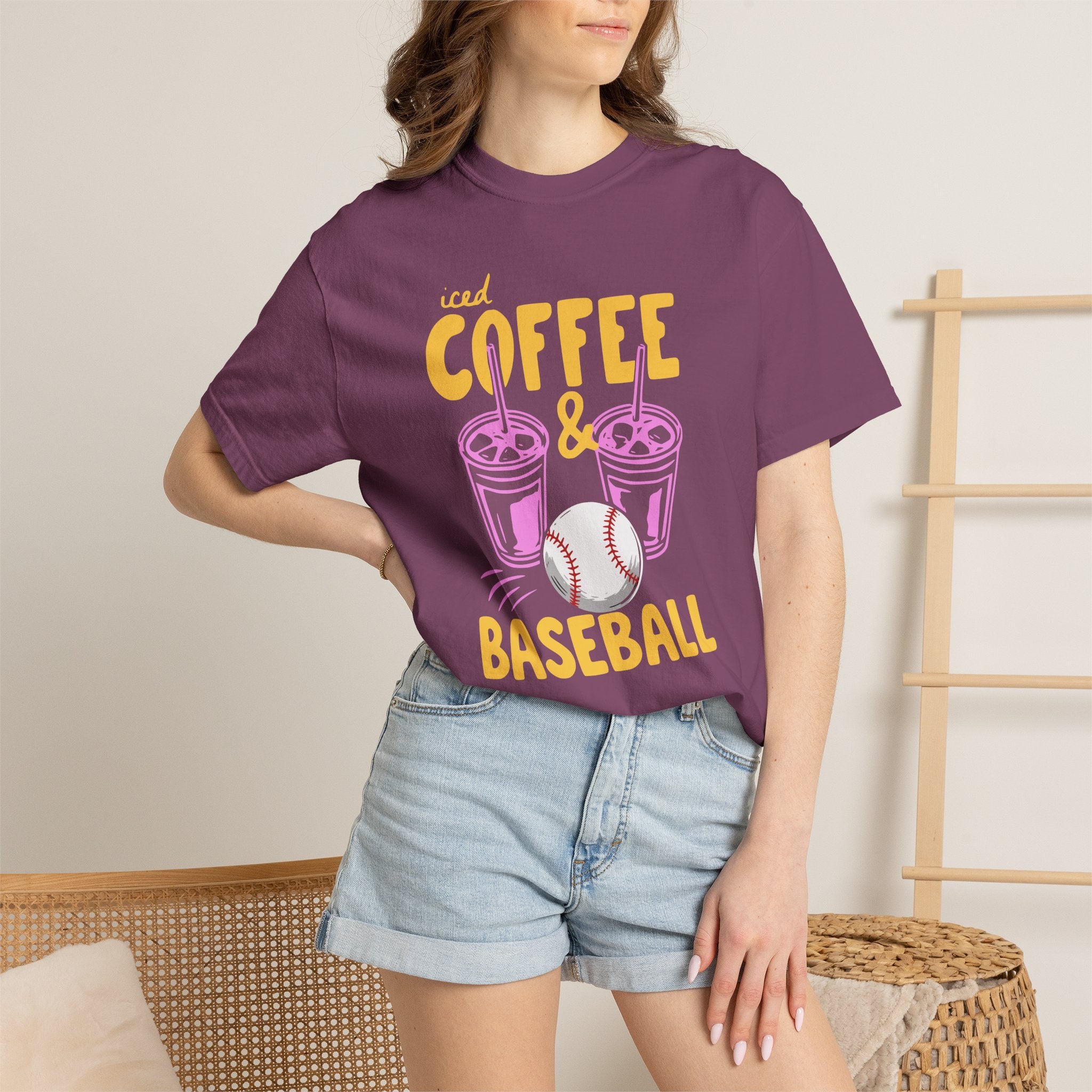 Iced Coffee and Baseball T-Shirt