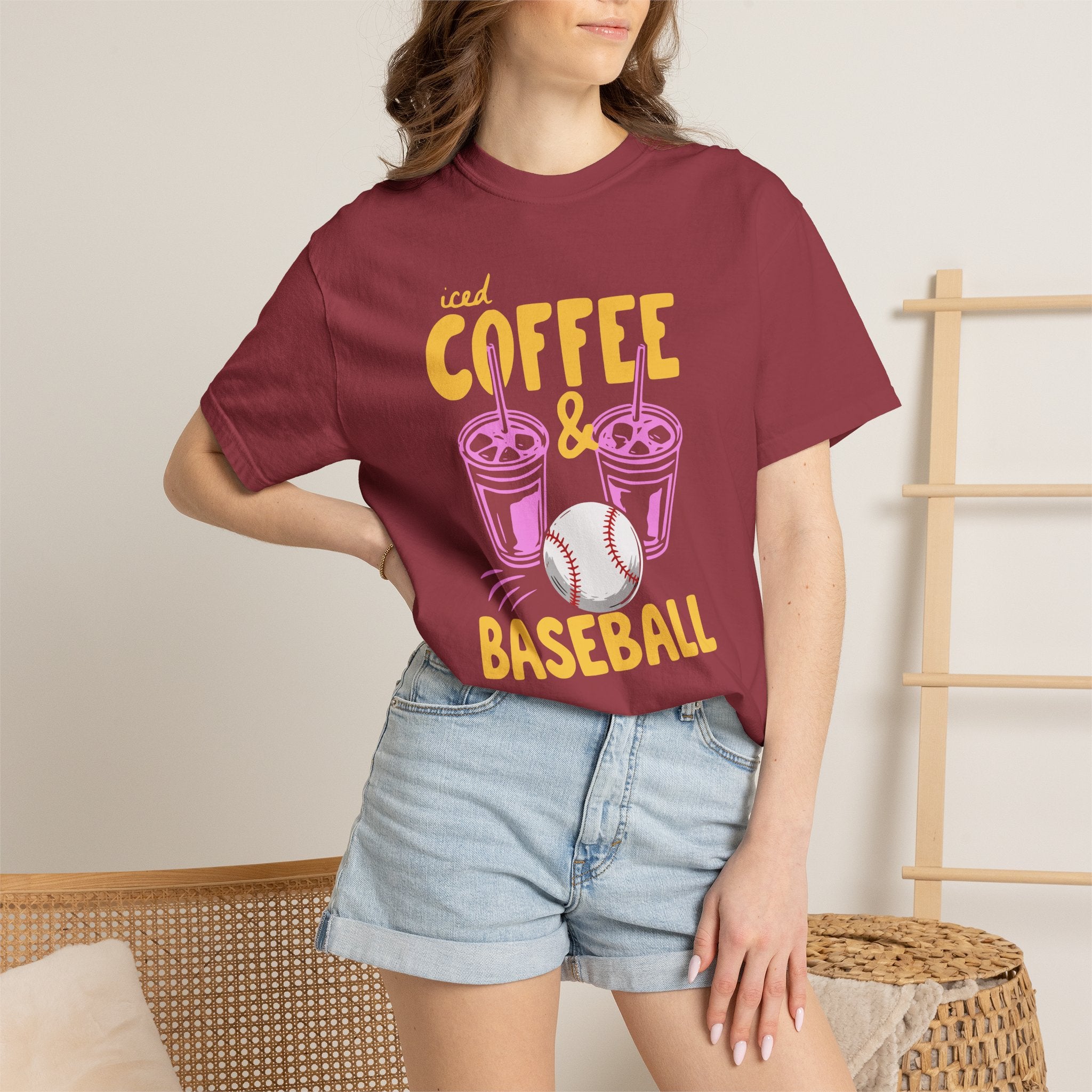 Iced Coffee and Baseball T-Shirt