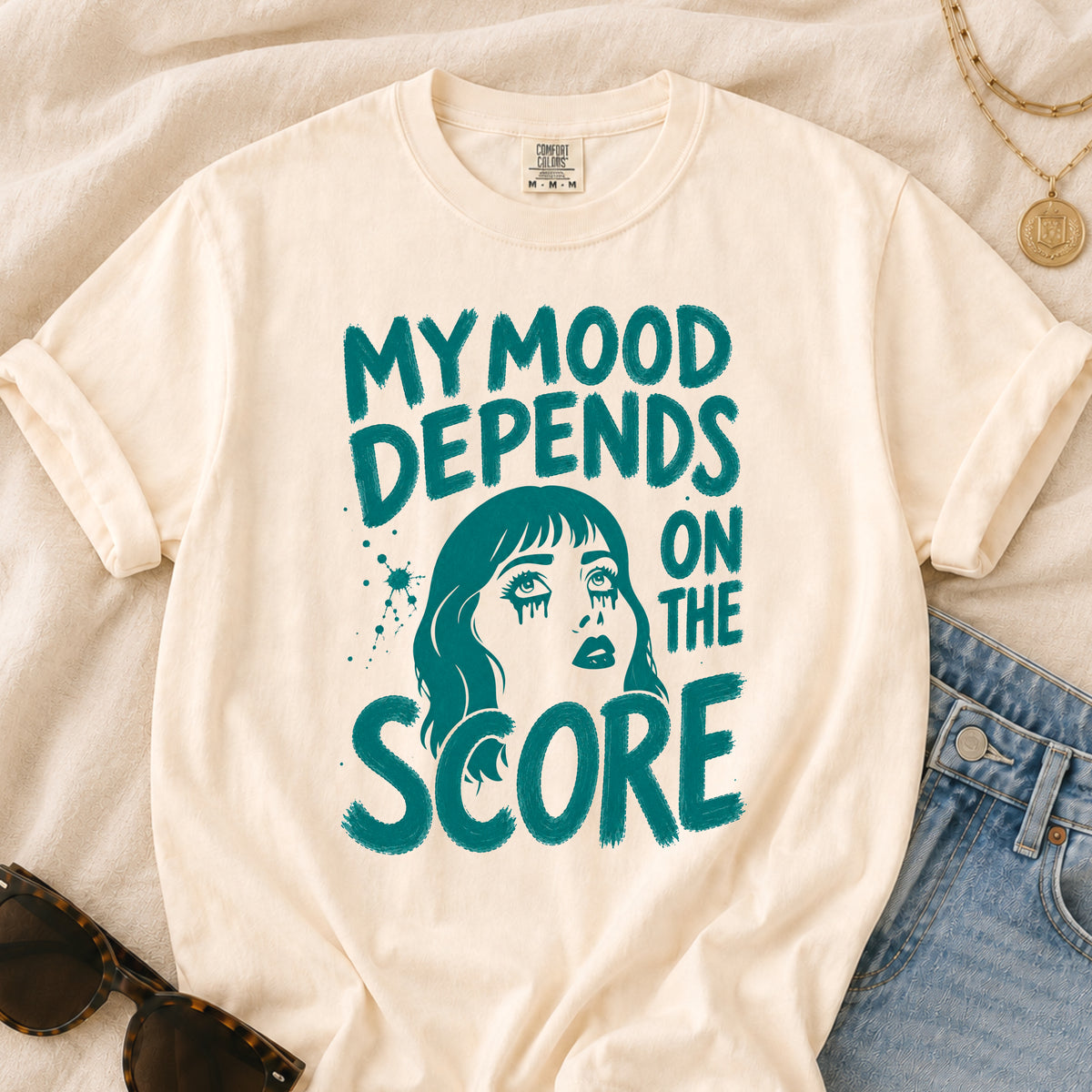 Moody Girl (Teal) T-Shirt
