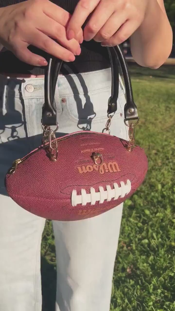 handmade real football purse

