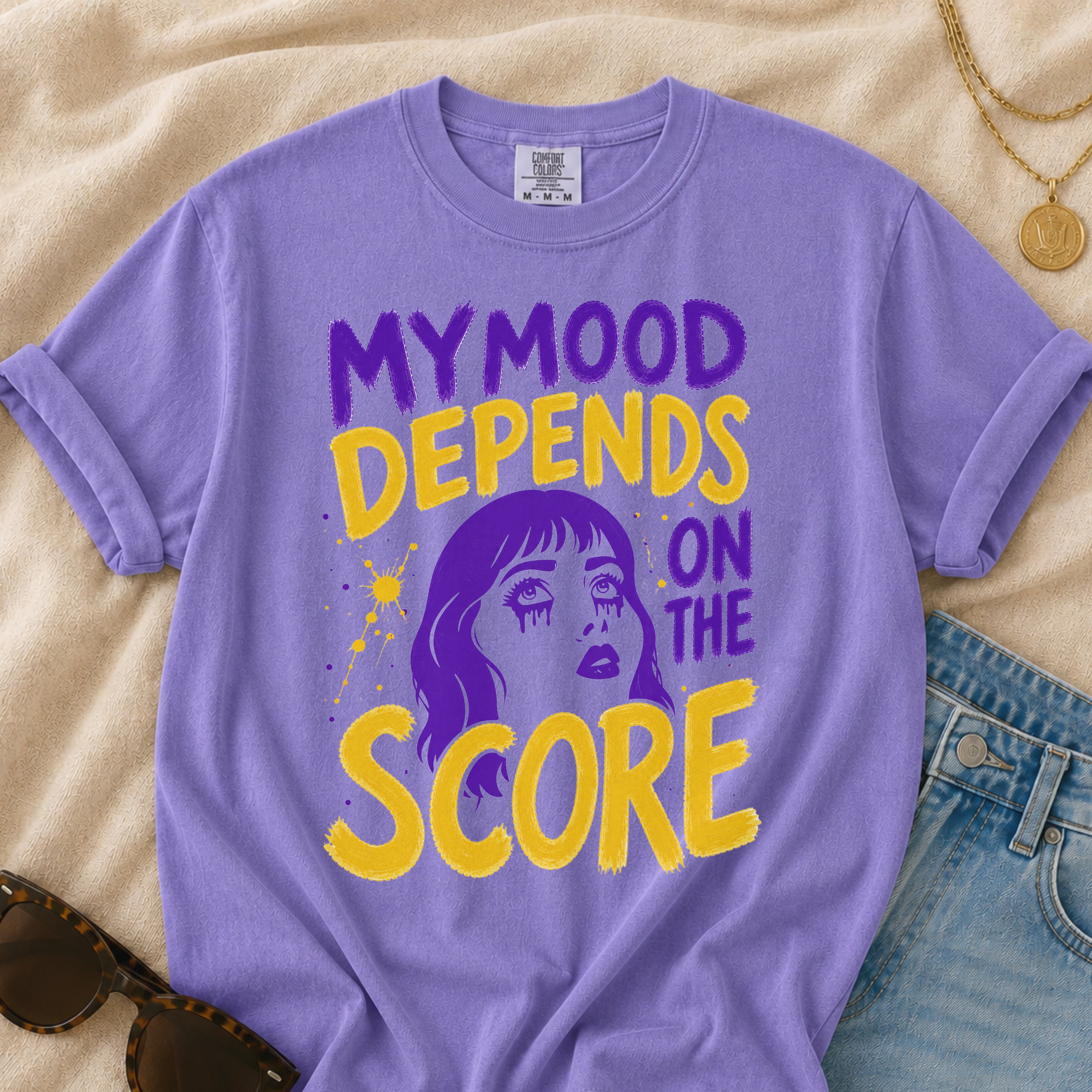 Moody Girl (Purple/Yellow) T-Shirt